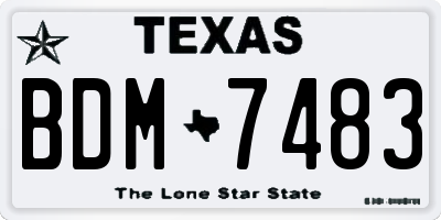 TX license plate BDM7483