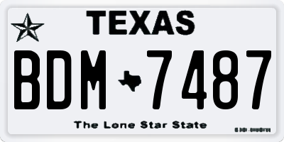 TX license plate BDM7487