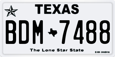 TX license plate BDM7488