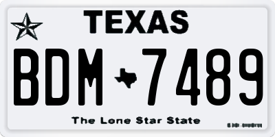 TX license plate BDM7489
