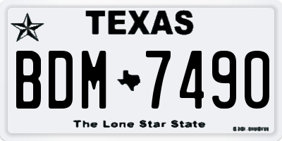 TX license plate BDM7490