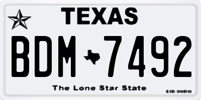 TX license plate BDM7492