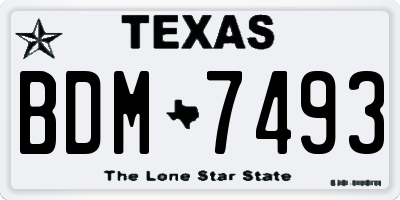 TX license plate BDM7493