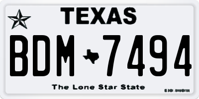 TX license plate BDM7494