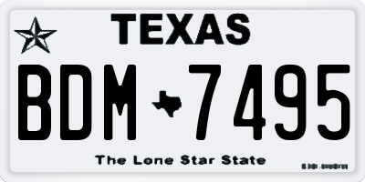 TX license plate BDM7495