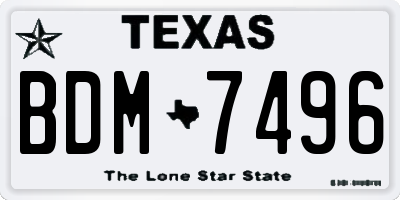 TX license plate BDM7496