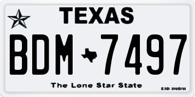 TX license plate BDM7497