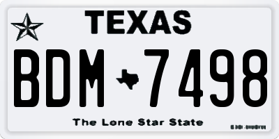 TX license plate BDM7498