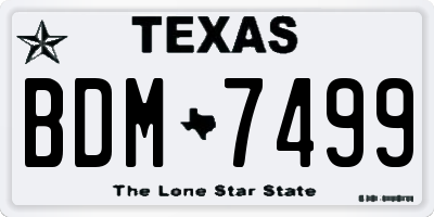 TX license plate BDM7499
