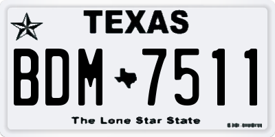 TX license plate BDM7511
