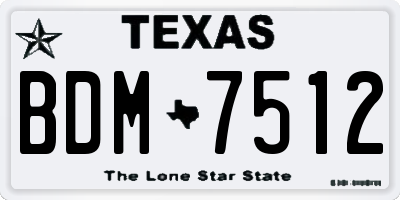 TX license plate BDM7512
