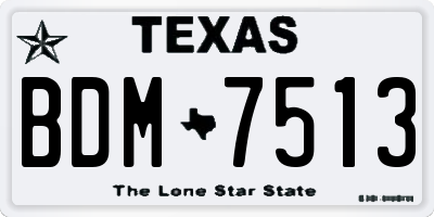 TX license plate BDM7513