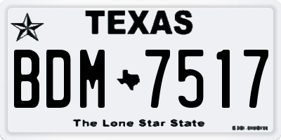TX license plate BDM7517