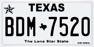TX license plate BDM7520