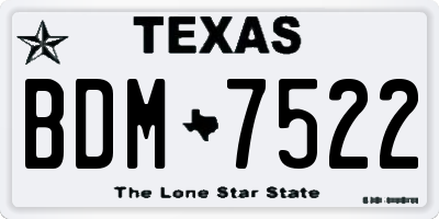 TX license plate BDM7522
