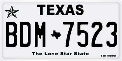 TX license plate BDM7523