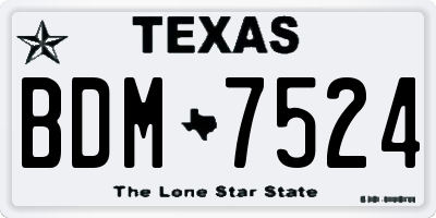 TX license plate BDM7524