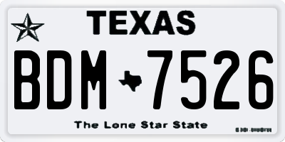 TX license plate BDM7526