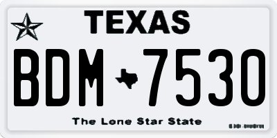 TX license plate BDM7530