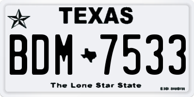 TX license plate BDM7533