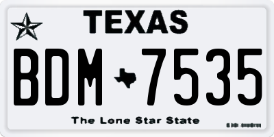TX license plate BDM7535