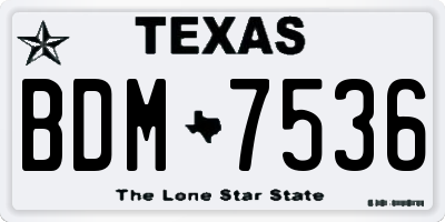 TX license plate BDM7536