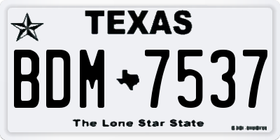 TX license plate BDM7537