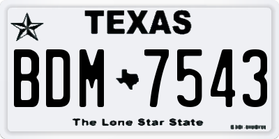 TX license plate BDM7543