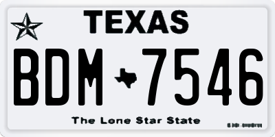 TX license plate BDM7546