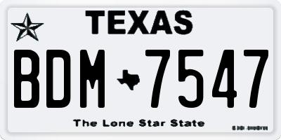 TX license plate BDM7547