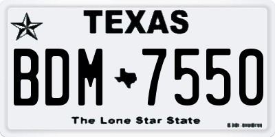 TX license plate BDM7550