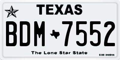 TX license plate BDM7552