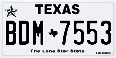 TX license plate BDM7553