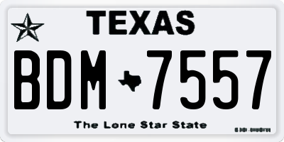TX license plate BDM7557