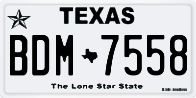 TX license plate BDM7558