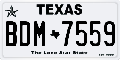 TX license plate BDM7559