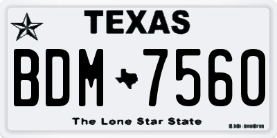 TX license plate BDM7560