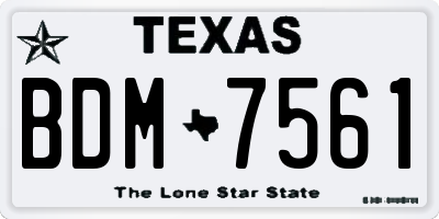 TX license plate BDM7561