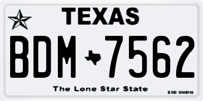TX license plate BDM7562