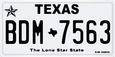 TX license plate BDM7563
