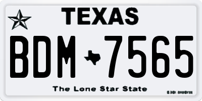 TX license plate BDM7565