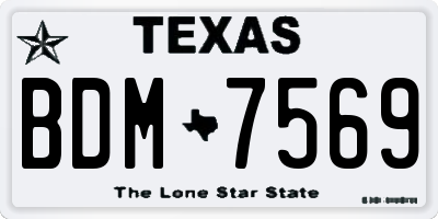 TX license plate BDM7569