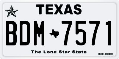 TX license plate BDM7571