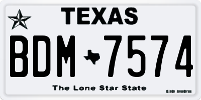 TX license plate BDM7574