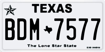 TX license plate BDM7577