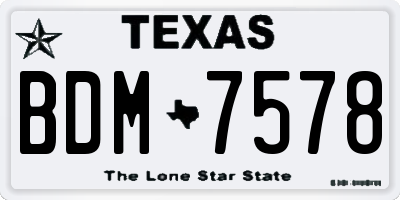 TX license plate BDM7578