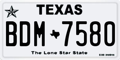 TX license plate BDM7580