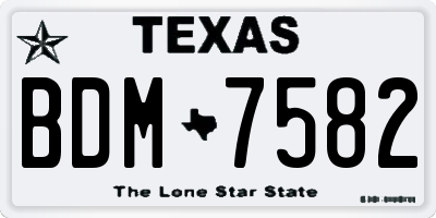 TX license plate BDM7582