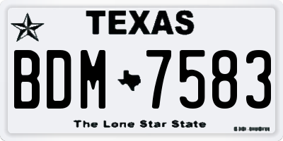 TX license plate BDM7583