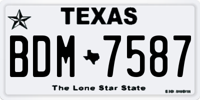 TX license plate BDM7587